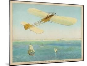 First Air Crossing of the English Channel: Approaching the Cliffs of Dover-null-Mounted Art Print