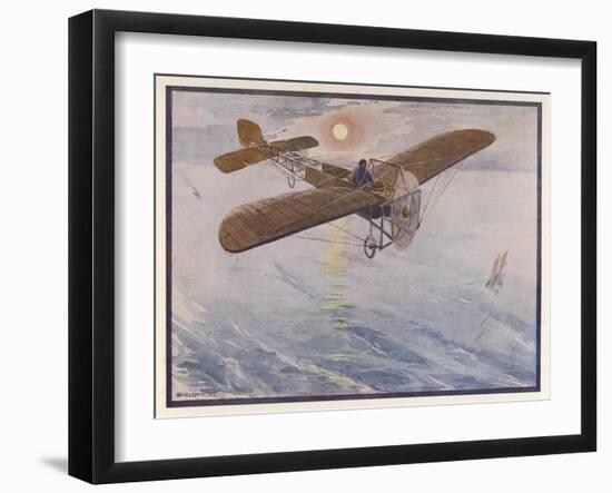 First Air Crossing of the English Channel: Over the Open Sea-H. Delaspre-Framed Art Print