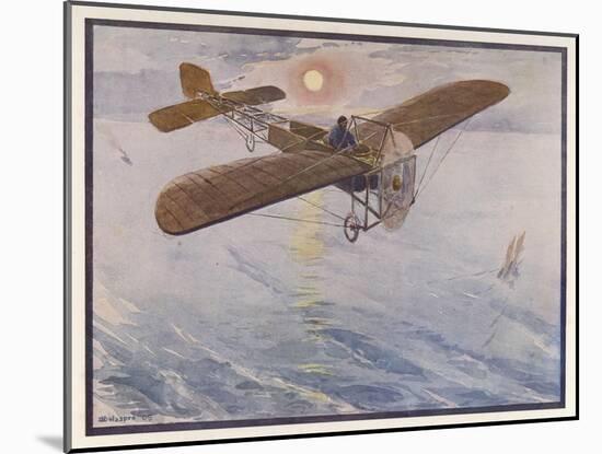 First Air Crossing of the English Channel: Over the Open Sea-H. Delaspre-Mounted Art Print