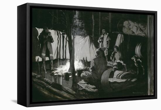 First and Best Camp of the Trip, 1895-Frederic Remington-Framed Stretched Canvas