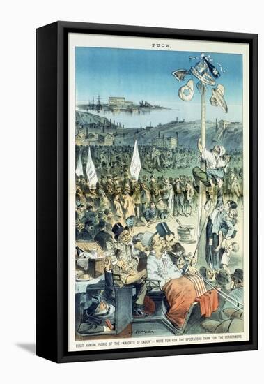 First Annual Picnic of the Knights of Labor - More Fun for the Spectators Than for the Performers-Joseph Keppler-Framed Stretched Canvas