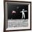 First Astronaut on the Moon Floating Next to American Flag-null-Framed Art Print