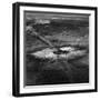 First Atomic Bomb's Dark Crater Surrounded by Glass Created by Heated Sand from Explosion-Fritz Goro-Framed Photographic Print