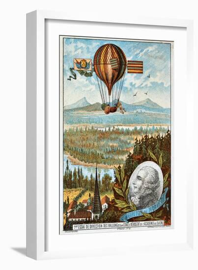 First Attempt by Guyton De Morveau to Direct a Balloon, Dijon, France, 1784-null-Framed Giclee Print