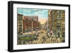 First Avenue and Pioneer Square, Seattle, Washington-null-Framed Art Print