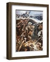 First Battle of the Somme (Colour Litho)-Stanley L. Wood-Framed Premium Giclee Print