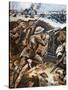 First Battle of the Somme (Colour Litho)-Stanley L. Wood-Stretched Canvas