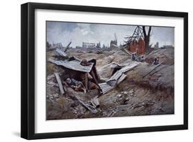 First Battle of the Somme-Francois Flameng-Framed Giclee Print