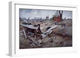 First Battle of the Somme-Francois Flameng-Framed Giclee Print