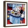 "First Cake", May 21, 1955-Stevan Dohanos-Framed Giclee Print