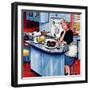 "First Cake", May 21, 1955-Stevan Dohanos-Framed Giclee Print