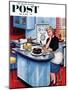 "First Cake" Saturday Evening Post Cover, May 21, 1955-Stevan Dohanos-Mounted Giclee Print