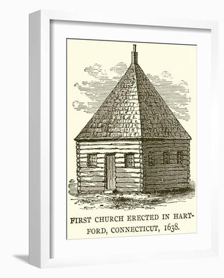 First Church Erected in Hart-Ford, Connecticut, 1638-null-Framed Giclee Print