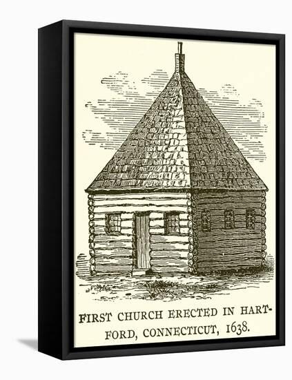 First Church Erected in Hart-Ford, Connecticut, 1638-null-Framed Stretched Canvas