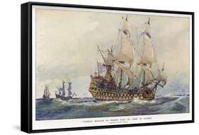 First-Class French Warship Commissioned for Louis XIV by His Minister Colbert-Albert Sebille-Framed Stretched Canvas