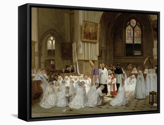 First Communion, 1867-Theophile Emmanuel Duverger-Framed Stretched Canvas