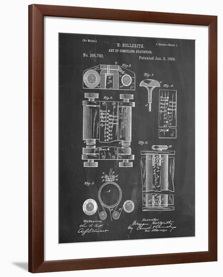 First Computer Patent 1889-null-Framed Art Print