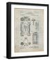 First Computer Patent 1889-Cole Borders-Framed Art Print