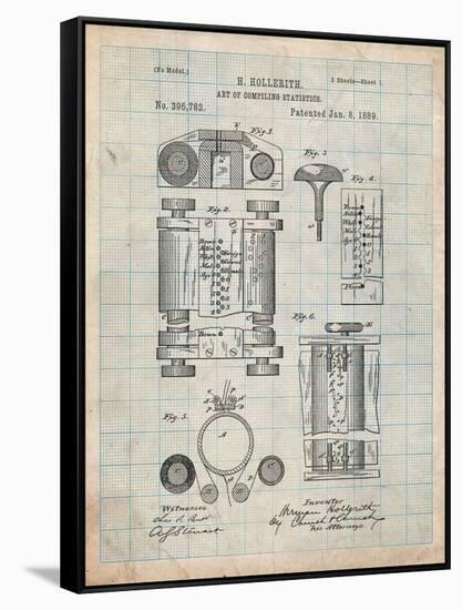 First Computer Patent 1889-Cole Borders-Framed Stretched Canvas