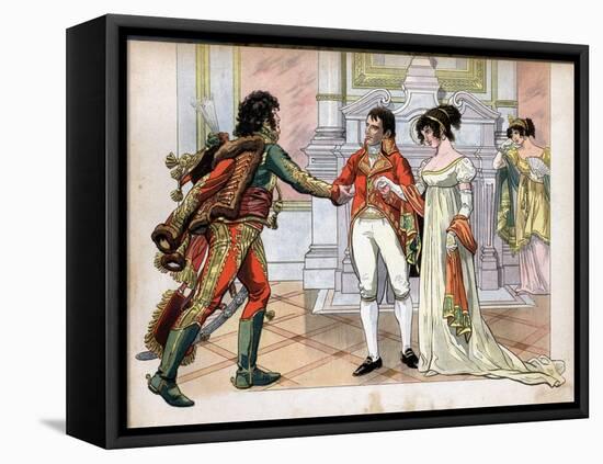 First Consul Gives the Hand of His Sister Caroline, to Joachim Murat-Jacques de Breville-Framed Stretched Canvas