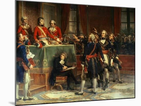 First Consul Receives the Oath the Section Presidents of the State Council, Dec. 25, 1899-Auguste Couder-Mounted Art Print