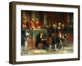 First Consul Receives the Oath the Section Presidents of the State Council, Dec. 25, 1899-Auguste Couder-Framed Art Print