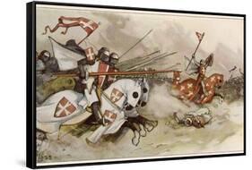 First Crusade a Cavalry Charge by the Knights of Saint John Against the Saracens-Adolf Closs-Framed Stretched Canvas