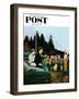 "First Day at Camp" Saturday Evening Post Cover, July 3, 1954-George Hughes-Framed Giclee Print