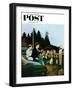 "First Day at Camp" Saturday Evening Post Cover, July 3, 1954-George Hughes-Framed Giclee Print