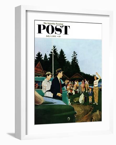 "First Day at Camp" Saturday Evening Post Cover, July 3, 1954-George Hughes-Framed Giclee Print