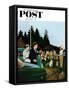"First Day at Camp" Saturday Evening Post Cover, July 3, 1954-George Hughes-Framed Stretched Canvas