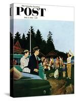 "First Day at Camp" Saturday Evening Post Cover, July 3, 1954-George Hughes-Stretched Canvas