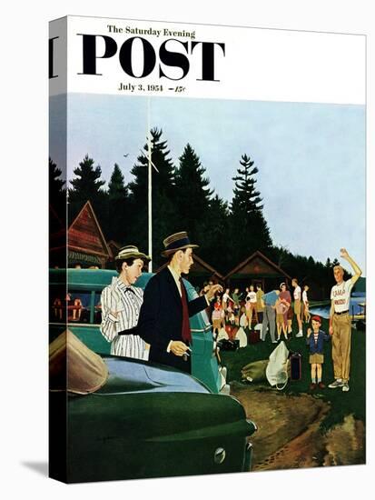 "First Day at Camp" Saturday Evening Post Cover, July 3, 1954-George Hughes-Stretched Canvas