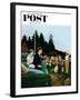 "First Day at Camp" Saturday Evening Post Cover, July 3, 1954-George Hughes-Framed Giclee Print