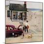 "First Day at the Beach", August 11, 1956-George Hughes-Mounted Giclee Print