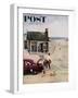 "First Day at the Beach" Saturday Evening Post Cover, August 11, 1956-George Hughes-Framed Giclee Print