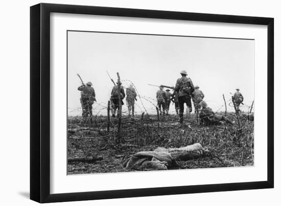 First day of Battle of the Somme July 1st 1916-null-Framed Giclee Print