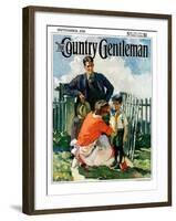 "First Day of School," Country Gentleman Cover, September 1, 1928-Haddon Sundblom-Framed Giclee Print