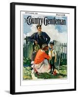 "First Day of School," Country Gentleman Cover, September 1, 1928-Haddon Sundblom-Framed Giclee Print