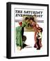 "First Day of School" or "Back to School" Saturday Evening Post Cover, September 14,1935-Norman Rockwell-Framed Giclee Print