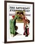 "First Day of School" or "Back to School" Saturday Evening Post Cover, September 14,1935-Norman Rockwell-Framed Giclee Print