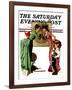 "First Day of School" or "Back to School" Saturday Evening Post Cover, September 14,1935-Norman Rockwell-Framed Giclee Print