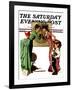 "First Day of School" or "Back to School" Saturday Evening Post Cover, September 14,1935-Norman Rockwell-Framed Giclee Print