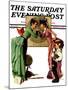 "First Day of School" or "Back to School" Saturday Evening Post Cover, September 14,1935-Norman Rockwell-Mounted Giclee Print