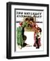 "First Day of School" or "Back to School" Saturday Evening Post Cover, September 14,1935-Norman Rockwell-Framed Giclee Print