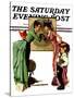 "First Day of School" or "Back to School" Saturday Evening Post Cover, September 14,1935-Norman Rockwell-Stretched Canvas