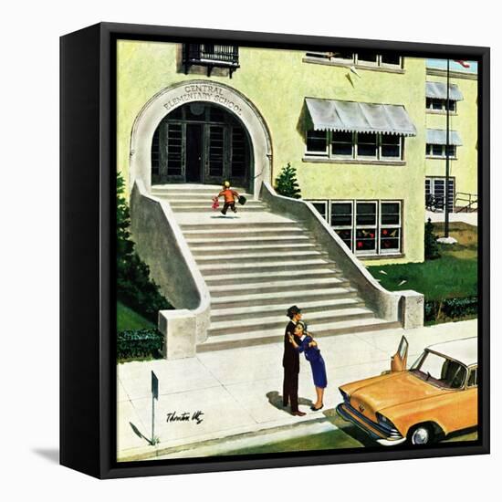 "First day of school", September 6, 1958-Thornton Utz-Framed Stretched Canvas