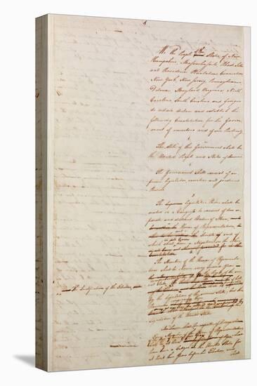 First Draft of the Constitution of the United States, 1787-American School-Stretched Canvas