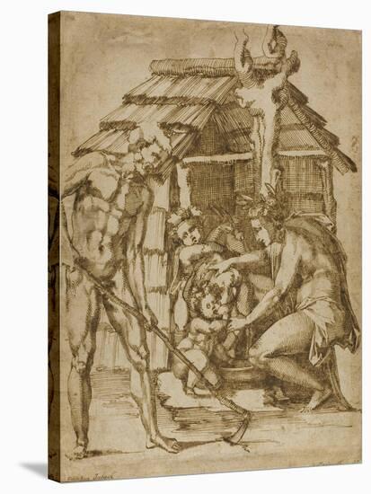 First Family before a Shelter, 1547-48-Baccio Bandinelli-Stretched Canvas