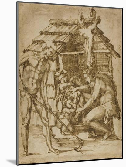 First Family before a Shelter, 1547-48-Baccio Bandinelli-Mounted Giclee Print